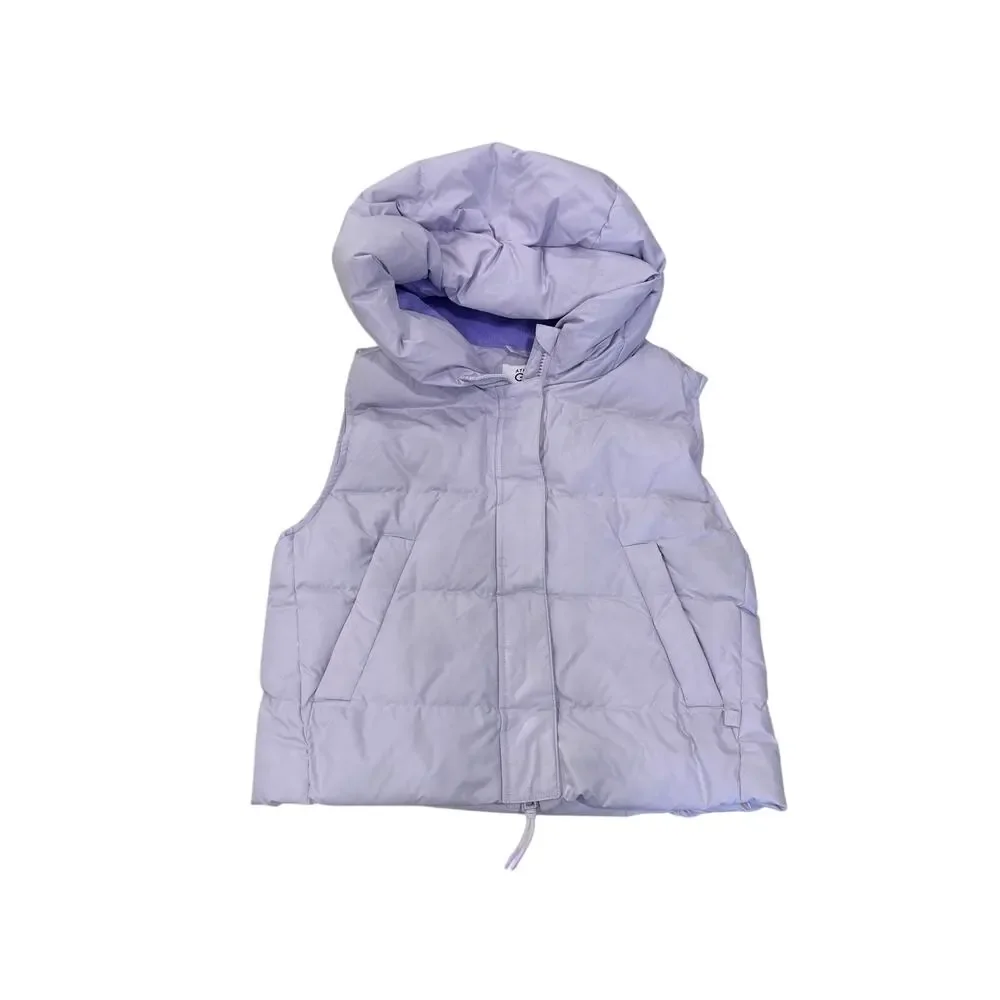 Athleta Girl Cloud Nine Hooded Down Puffer Vest Size L (12) - Picture 3 of 8